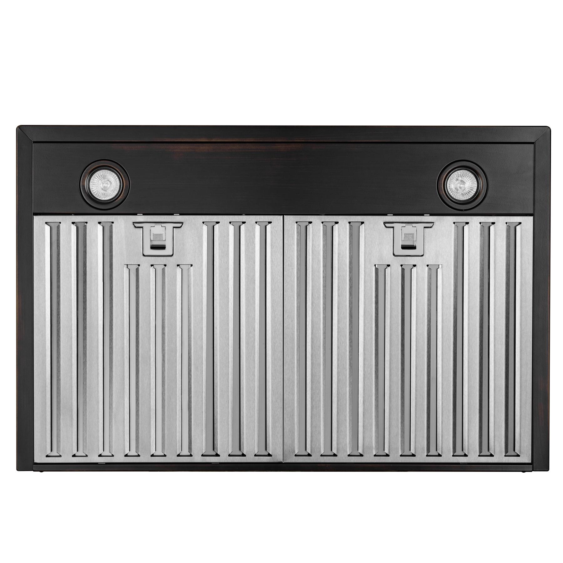 Wall Mount Range Hood in Embossed Copper | AKDY Imports